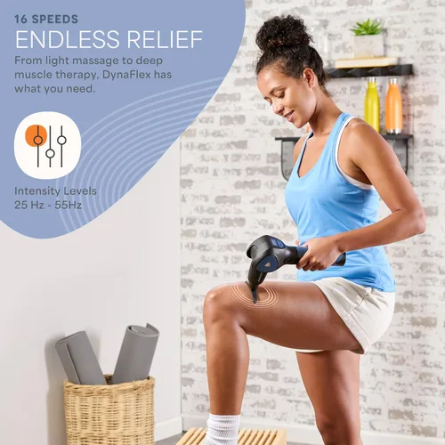 Miniatura 3 de LifePro Dynaflex - Pistola de masaje de percusión elegible – Masajeador manual de tejido profundo para atletas – Herramienta de recuperación Azul