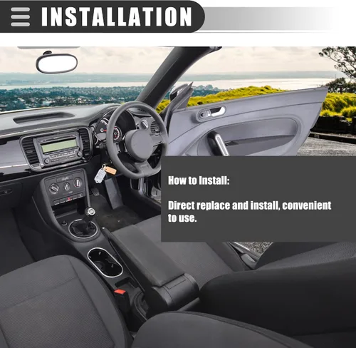 Miniatura 4 de Motoforti Cubierta para reposabrazos de panel de puerta de automóvil, para Volkswagen Beetle 1998-2010, cuero de microfibra, 1 par, beige