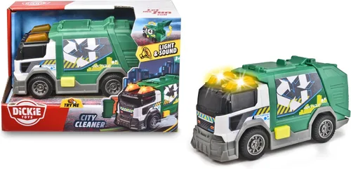 Miniatura 5 de Dickie Toys Camión de reciclaje, efectos de sonido y luz de advertencia para recolección de basura, 5.9 in, portón trasero con mecanismo