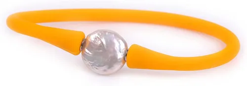 Miniatura 7 de GEM-Inside Big - Pulsera de joyería de perlas de 0.512 in para dama de honor, color negro, apilable, goma de silicona, elástica, perlas cultivadas