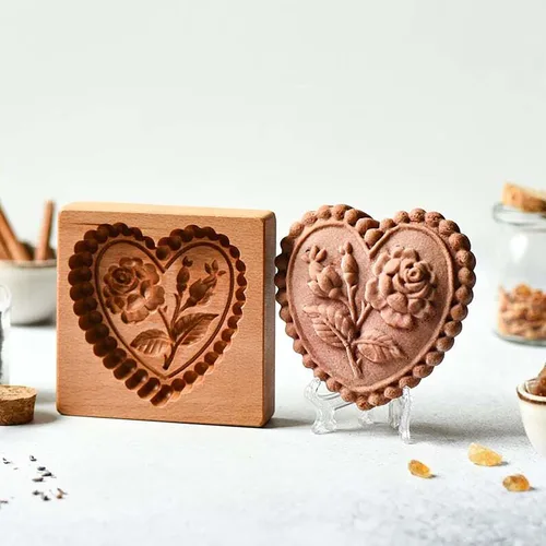 Miniatura 11 de Molde de Galletas de Madera, Molde de Horneado 3D, Herramienta de Decoración de Gravura para Artesanía, Adecuado para Halloween, Acción de Gracias