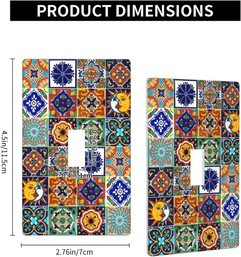 Miniatura 4 de Talavera - Azulejos mexicanos de una sola banda, placas de pared para decorar enchufes eléctricos, placa de interruptor, placa decorativa de pared