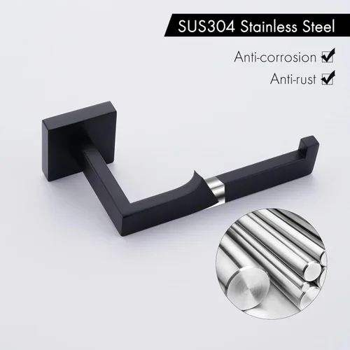 Miniatura 4 de KES Soporte de papel higiénico negro mate Soporte de pared para papel higiénico de baño para Mega Rolls SUS304 acero inoxidable negro mate