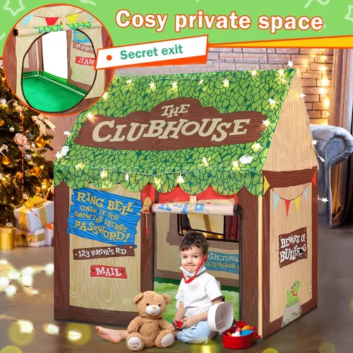 Miniatura 5 de Tienda de campaña para niños pequeños con luces de estrella, casa de juegos para niños y niñas, Navidad, cumpleaños, casa club, juguetes Multicolor