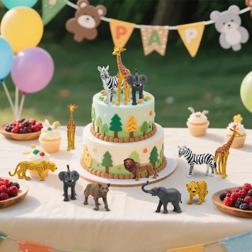 Miniatura 7 de Figuras de animales de safari, juguetes de animales de zoológico de plástico para niños pequeños de 1 a 3 años, figuras realistas de animales