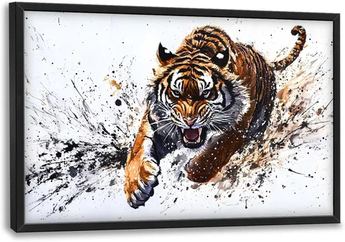 Miniatura 145 de Cuadros Grandes Enmarcados Arte de Pared para Sala de Estar, Lobos del Bosque Decoración de Pared de Gran Tamaño Lobo Animal Impresión en Lienzo