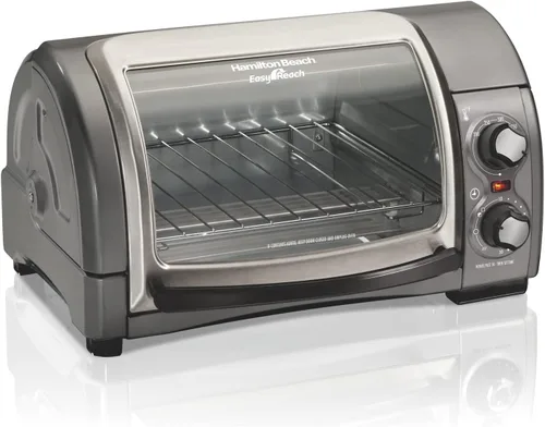 Miniatura 5 de Hamilton Beach Horno tostador de encimera de 6 rebanadas con puerta enrollable de fácil alcance, hornea, asa y tostada y horno tostador de 4