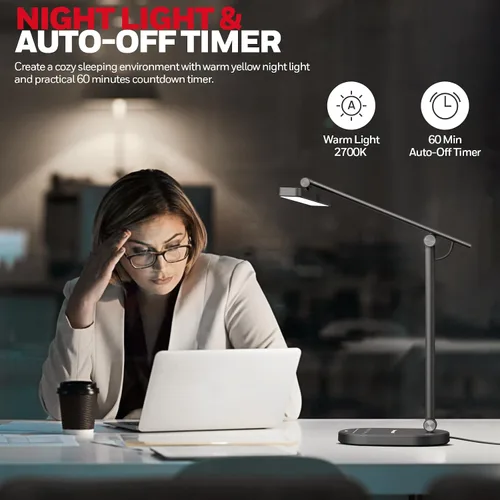 Miniatura 6 de Honeywell Lámpara de escritorio para oficina en casa, H4 Sunturalux Luz de escritorio LED para cuidado de los ojos, lámpara de escritorio regulable