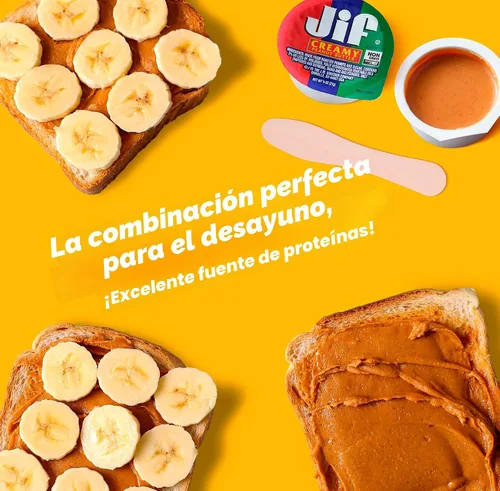 Miniatura 4 de Tazas de mantequilla de maní para llevar, naturales y cremosas de 0.75 onzas de una sola porción, paquete de 18 con cucharas de madera, aperitivos