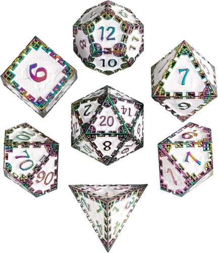 Miniatura 26 de UDIXI Juego de dados de metal de 7 troqueles, juego de dados poliédricos DND para juegos de rol y otros juegos de mesa (cobre antiguo)