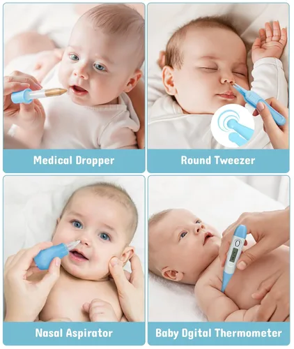 Miniatura 6 de Kit de cuidado de la salud y aseo para bebés, kit de recortador de uñas eléctrico de seguridad, kit de cuidado para recién nacidos con peine