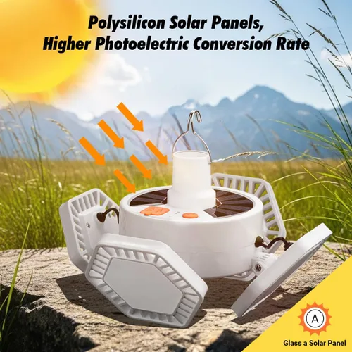Miniatura 4 de Luz solar USB para campamento con control remoto, linterna plegable recargable, iluminación de 360°, impermeable, luces colgantes para tienda
