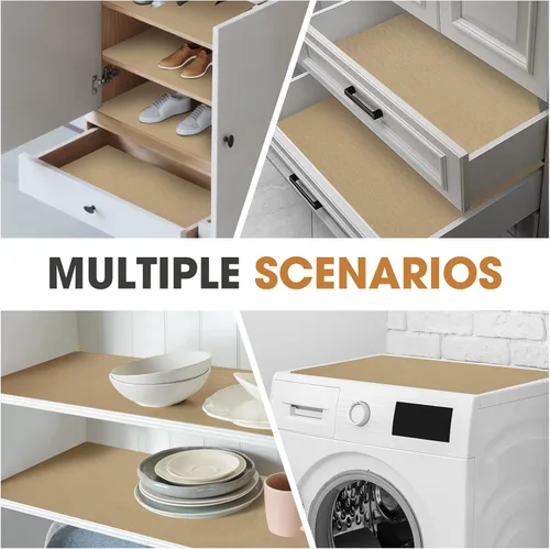 Miniatura 9 de Forro antideslizante para cajones y estantes, no adhesivos, grueso, agarre fuerte, impermeable, lavable, protege los estantes del aparador, armarios