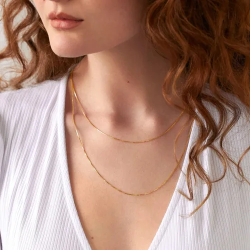 Miniatura 5 de PAVOI Italian Solid 925 Sterling Silver, 22K Gold Plated Chain Necklaces Snake, Square Box, Cable, Super Flex Curb, Miami Cuban and Rope