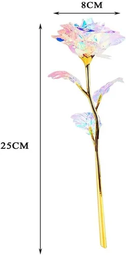 Miniatura 2 de Rosa artificial de imitación chapada en papel de aluminio, flor artificial para el día de San Valentín, Día de la Madre, cumpleaños, regalos de amor