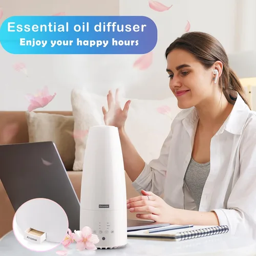 Miniatura 5 de Humidificador de niebla fría y cálida para el hogar/dormitorio con control remoto 2.3L. Humidificador de aire inteligente para Blanco