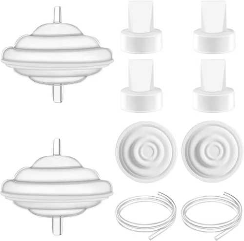 Juego de piezas de bomba de 10 piezas, 2 protectores de reflujo, 2 tubos de membrana y 4 válvulas de pico de pato, piezas de repuesto para extractor
