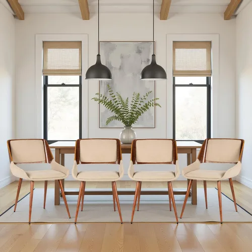 Miniatura 14 de Armen Living Silla de comedor Panda en tela gris y acabado de madera de nogal, 25 pulgadas de profundidad x 20 pulgadas de ancho x 31 pulgadas