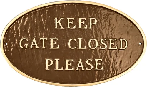 Miniatura 4 de Montague Metal Products - Letrero de placa con texto en inglés "Keep Gate Closed Please State" - Letrero de puerta - Placa de pared o césped cerrada