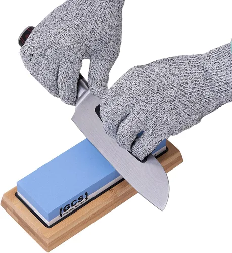 Miniatura 5 de GCS Knives Juego de piedra de afilar de doble grano 400/1000 3000/8000 - Juego de piedra de agua de afilar - Afilador de cuchillos de cocina