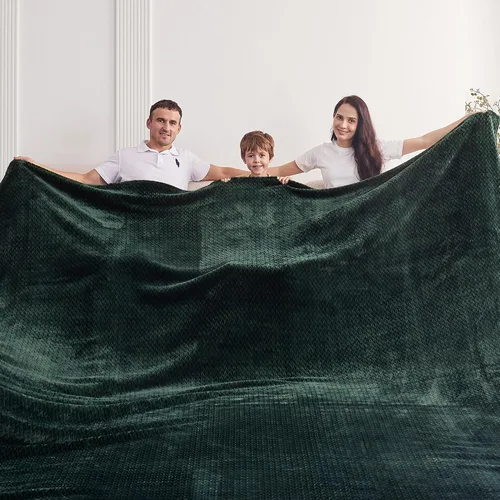 Miniatura 9 de Manta de vellón extragrande King de 120 x 120 pulgadas, manta de franela jacquard 3D sin costuras, suave y acogedora, 10'x10', extra grande