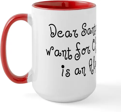 Miniatura 19 de CafePress Alpaca For Christmas Large Mug 15 oz (444 ml) Ceramic Coffee Mug