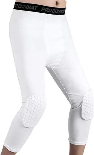 Miniatura 2 de SS COLOR FISH Leggings de baloncesto para hombre con rodilleras, mallas de compresión 3/4, pantalones deportivos atléticos de capa base