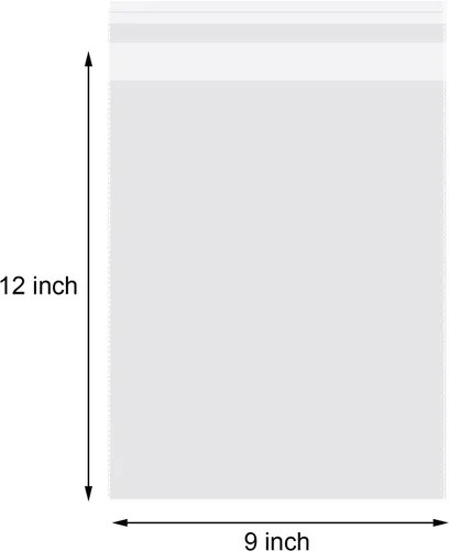 Miniatura 2 de LOOKSGO 50 bolsas de polietileno resellables de 9 x 12 pulgadas, bolsas transparentes autosellantes para embalaje de ropa y camisetas