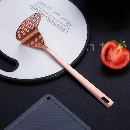 Miniatura 5 de Juego de utensilios de cocina de cobre, juego de 13 utensilios de cocina de acero inoxidable con chapado en oro rosa de titanio, juego