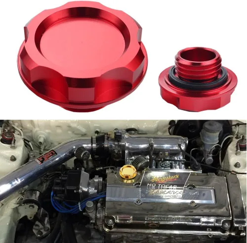 Miniatura 6 de Tapa Billet para tanque de llenado de combustible, aceite para motor - Cubierta para Honda Acura Civic TL, Azul