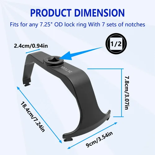 Miniatura 7 de ZKTOOL 6599 Herramienta de anillo de bloqueo del tanque de combustible, herramientas de instalación y extracción de emisores de bomba