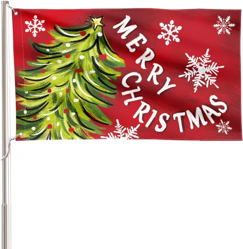 Miniatura 8 de AVOIN colorlife Bandera de Jardín de Feliz Navidad de 12 x 18 Pulgadas, de Doble Cara, para Navidad, Árbol de Navidad, Invierno, Vacaciones, Bandera