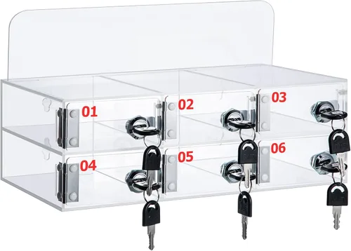 Miniatura 8 de Threan Caja de almacenamiento para teléfono celular de 12 ranuras, gabinete de almacenamiento de acrílico transparente para teléfono celular montado