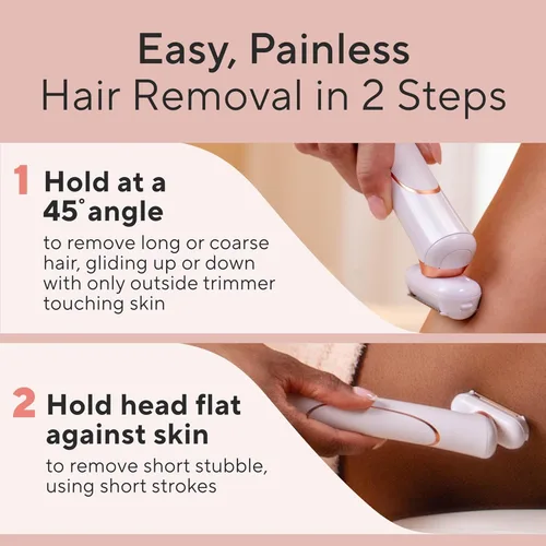 Miniatura 2 de Finishing Touch Flawless Legs, Maquinilla de Afeitar Eléctrica para Mujeres, Removedor de Vello de Piernas con Cabezal Pivotante y Luz LED