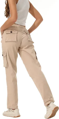 Miniatura 2 de Pantalones cargo de trabajo para mujer, de algodón, con 8 bolsillos, informal, estilo de combate militar