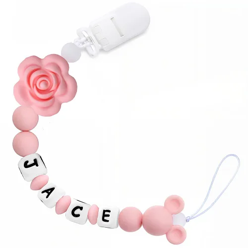 Miniatura 7 de Clip personalizado para chupete con nombre, soporte para chupete personalizado con nombre, juegos de regalo para bebés recién nacidos (mariposa)
