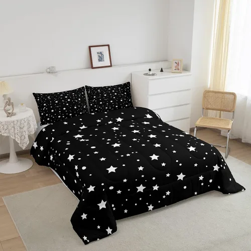 Miniatura 2 de Juego de edredón de cielo estrellado, tamaño King, juego de ropa de cama con estrellas y galaxias para niños y niñas, edredón de plumón del espacio