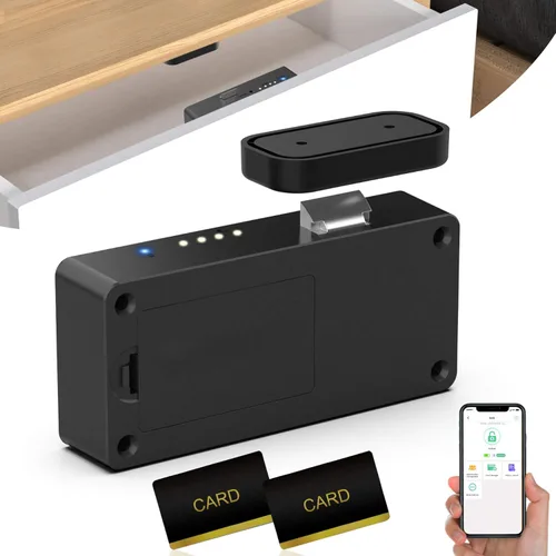 eLinkSmart Cerradura inteligente para gabinete, cerraduras de cajón a prueba de bebés y niños, ocultas, sin perforación, adhesivas, magnéticas,