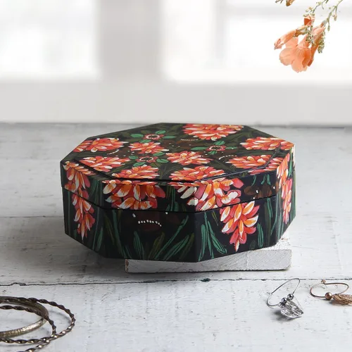 Miniatura 3 de storeindya Joyero de madera para baratijas cajas de recuerdo hechas a mano Navidad Acción de Gracias caja organizadora caja organizadora decoración