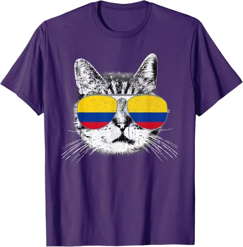Miniatura 70 de Camisa de bandera de Colombia, orgullo colombiano, gato, hombres, mujeres, niños, camiseta de regalo