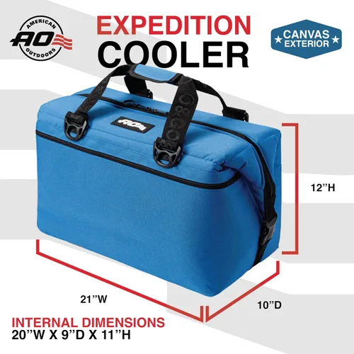 Miniatura 19 de Bolsa de enfriador AO Coolers Expedition de lona con lados blandos, a prueba de fugas, aislada, ligera Azul marino