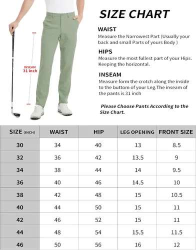 Miniatura 7 de Lesmart Pantalones de golf para hombre, elásticos, ajustados, ligeros, transpirables, de ajuste seco, con bolsillos