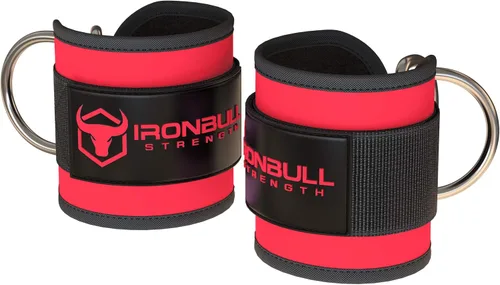 Correa de tobillo para mujeres para máquinas de cable y bandas de resistencia: accesorio de puño de entrenamiento para gimnasio y hogar para Rojo