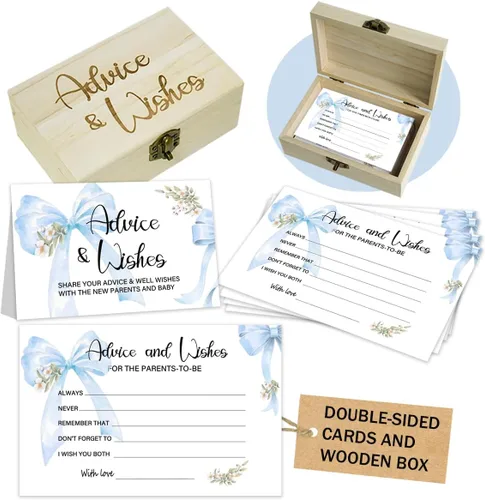 Miniatura 7 de 50 tarjetas de consejos de baby shower con lazo rosa para juegos de baby shower, consejos de lazo y tarjetas de deseos para padres nuevos