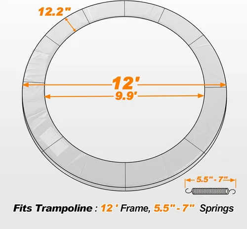 Miniatura 2 de ExacMe Almohadilla de repuesto para trampolín de 16, 15, 14, 13, 12, 10, 8 pies, cubierta de resorte de seguridad impermeable, almohadilla de marco