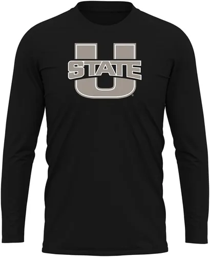 Miniatura 289 de Camisa deportiva de manga larga oficial de la NCAA Collegiate para hombre, colección negra con logotipo primario