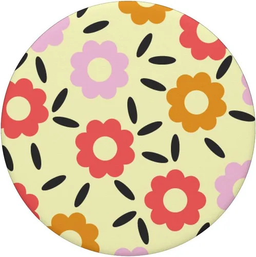 Miniatura 3 de Retro Vintage 70's Floral Pattern PopSockets PopGrip: Swappable Grip for Phones & Tablets