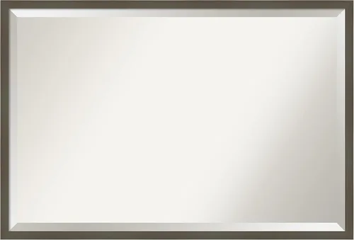 Miniatura 19 de Amanti Art Espejo de baño gris para sobre el fregadero, espejo rectangular gris arcilla esbelta de 24 x 30 pulgadas, marco de madera contemporánea