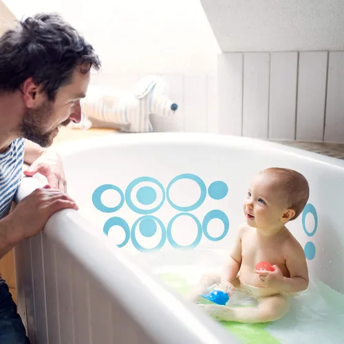 Miniatura 3 de Tenare 45 calcomanías antideslizantes para bañera para adultos, adhesivos antideslizantes para peldaños de baño, calcomanías ovaladas para tracción