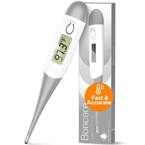 Miniatura 9 de Boncare Termómetro digital de 10 segundos para adultos y niños, termómetro rectal preciso y seguro para bebé con alarma de fiebre, termómetro oral